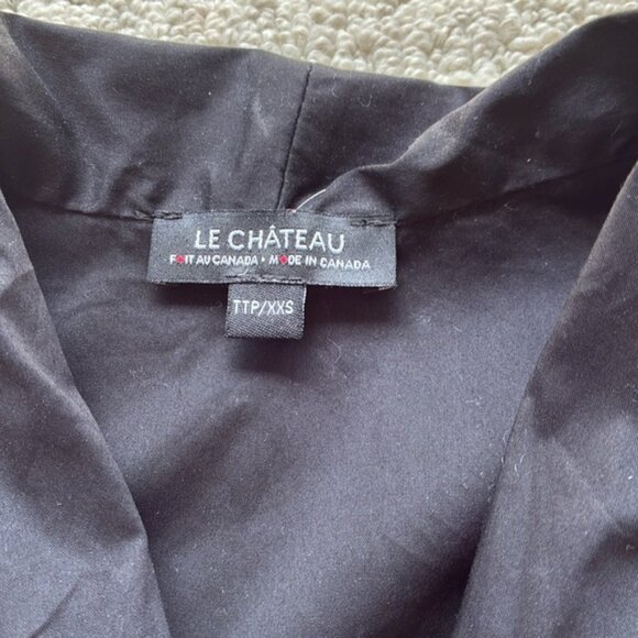 Le Château Black Sleeveless Collared Button Blouse Made in Canada 🇨🇦 Size XXS - Picture 6 of 11